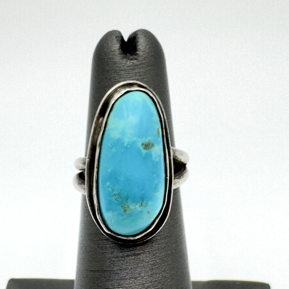 Vintage Jewelry - Vintage Sterling Silver Turquoise Ring Size 5 Southwest Style